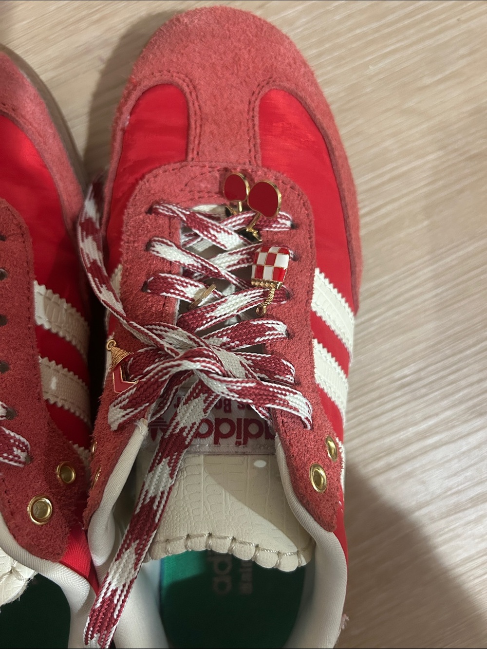 adidas Wales Bonner samba Red Suede & Canvas Sneakers - Picture 5 of 6